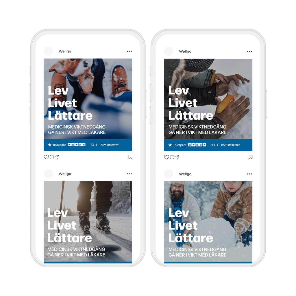 Coordinated navy social media campaign shown on four mobile screens.